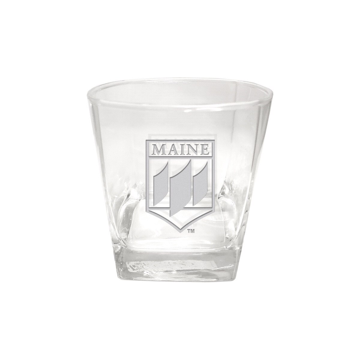 Deep Etched Maine Flagship Square Rocks Glass
